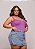 Short Saia Jeans Feminino Plus Size Cintura Alta na Lavagem Marmorizada I 100% Algodão - Sem Elastano - Imagem 4
