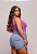 Short Saia Jeans Feminino Plus Size Cintura Alta na Lavagem Marmorizada I 100% Algodão - Sem Elastano - Imagem 2