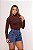 Short Jeans Cargo Feminino Cintura Alta com Fivela - Sem elastano - Imagem 4