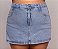 Short Saia Jeans Feminino Plus Size Cintura Alta Com Strass Lavagem Marmorizada - Sem Elastano - Imagem 1