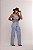 Calça Jeans Feminina Cintura Alta Super Cargo com Botões Lavagem Marmorizada - Sem Elastano - Imagem 4