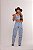 Calça Jeans Feminina Cintura Alta Super Cargo com Botões Lavagem Marmorizada - Sem Elastano - Imagem 5