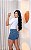 Short Jeans Feminino Mademoiselle Cintura Alta Casual Com Fios de Strass Slim e Plus Size - Sem Elastano - Imagem 3