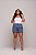 Short Jeans Feminino Mademoiselle Cintura Alta Casual Com Fios de Strass Slim e Plus Size - Sem Elastano - Imagem 9
