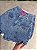 Short Jeans Feminino Cintura Alta Casual com Strass e Franjas de Brilho Na Lapela e Barra - Imagem 6