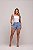 Short Jeans Feminino Mademoiselle Cintura Alta Casual com Strass e Franjas de Brilho Na Lapela e Barra dobrada - Imagem 6