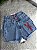 Short Jeans Feminino Cintura Alta Bordado Lagosta Praia Marmorizado Sem Elastano | Moda Verão - Imagem 1