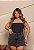 Short Saia Preto Estonado Plus Size | Jeans Feminino | Cintura Alta - Sem Elastano Moda Verão - Imagem 1