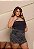 Short Saia Jeans Plus Size Cintura Alta Preto Estonado Com Brilho - Sem Elastano- Moda Verão - Imagem 10