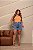 Short Jeans Plus Size Cintura Alta Com Barra Desfiada e Bordado de Margarida | Sem Elastano - Imagem 10