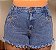 Short Jeans Plus Size Cintura Alta Com Barra Desfiada e Bordado de Margarida | Sem Elastano - Imagem 4