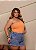 Short Jeans Plus Size Cintura Alta Com Barra Desfiada e Bordado de Margarida | Sem Elastano - Imagem 13
