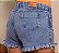 Short Jeans Plus Size Cintura Alta Com Barra Desfiada e Bordado de Margarida | Sem Elastano - Imagem 15