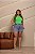 Short Jeans Feminino Plus Size Cintura Alta Bordado Tropical Colorido Com Onça | Sem Elastano - Imagem 11