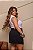 Saia Jeans Plus Size Feminina Estonada Com Cristais De Strass e Brilho Preto- Sem Elastano - Imagem 4