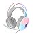 Headset Fone Gamer C/ Microfone Lumini LED RGB Branco - Imagem 1