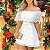 Sólido ombro buraco feminino Mini vestido, Casual, Elegante, Chique, Moda - Imagem 1