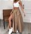 Conjunto de saia e colete elegante sem mangas feminino, monocromático, fenda, c - Imagem 5