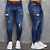 Calça Jeans Azul Escuro Devorê - Imagem 1