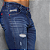 Calça Jeans Azul Escuro Devorê - Imagem 2