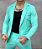 Blazer Premium Elastano Slim Fit Esport Fino Azul Claro - Imagem 1