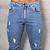 Calça Jeans Clara, Com leve Destroyed Acessórios preto - Imagem 3
