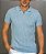 Polo Tricot Slim Azul Claro - Imagem 1
