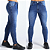 Calça Jeans Skinny Azul Escuro Aviamentos Brancos - Imagem 1