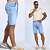 Bermuda Jeans Detalhes em Destroyed e Escrita - Imagem 1