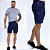 Bermuda Jeans Azul Escuro Aviamentos Vermelhos - Imagem 1