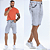 Bermuda Jeans Marmorizada Aviamentos Laranjas - Imagem 1