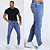 Calça Jeans Skinny Costura Dupla E Botão Laranja - Imagem 1