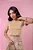 T-SHIRT TRADICIONAL BASICA - BEGE FLOR ALTO RELEVO - Imagem 2