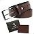 Cinto Slim Oldmoney Masculino Couro Legítimo Café + Brinde - Imagem 1