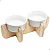 Comedouro Elevado Gato Duplo Ração Pet Porcelana 300ml Marrom-claro - Imagem 1