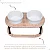 Comedouro Pet Bebedouro Cachorro Gato Elevado 2 Potes Tam M Marrom-claro - Imagem 2