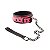 Coleira Ajustável Pink com Corrente e Guia - Collar with Leash Pyramid Pattern - Imagem 1