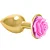 Plug Anal Grande de Alumínio Dourado com Flor Lapidada em sua Base - Plug Flower - Imagem 1