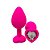 Plug Anal 8cm x 3,5cm em Silicone com Base de Coração e Pedra - Lovetoys - Imagem 1