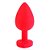 Plug Anal 7x3cm em Silicone Base de Coração com Pedra Vermelha - Lovetoys - Imagem 1