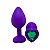 Plug Anal 8cm x 3,5cm em Silicone com Base de Coração e Pedra - Lovetoys - Imagem 1