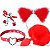 Kit de Rabo de Coelho com Tiara de Orelhas  Vermelho II - SI - Imagem 1