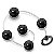 Bolinhas Tailandesas em Metal Ligadas por Fio de Silicone Preto - Hard - Imagem 1