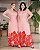 Vestido Longo Plissado Plus Size, com Lastex na Cintura Cor Estampa Barrado marca Kauly - Imagem 2