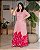 Vestido Longo Plissado Plus Size, com Lastex na Cintura Cor Estampa Barrado marca Kauly - Imagem 1