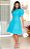 Vestido Chemisse em  algodão bordado na cor azul Marca Luciana Pais - Imagem 3