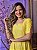 Vestido em linho bordado  cor amarelo - ref. 93939- Luciana Pais - Imagem 2