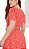 Vestido Denise Maxi Midi cor Coral em Laise  com cinto - D'Vanelle - Imagem 2