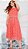 Vestido Denise Maxi Midi cor Coral em Laise  com cinto - D'Vanelle - Imagem 1