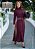 Vestido marsala  em malha crepe burgundy  com cinto bordado refe 94202Luciana Pais - Imagem 1